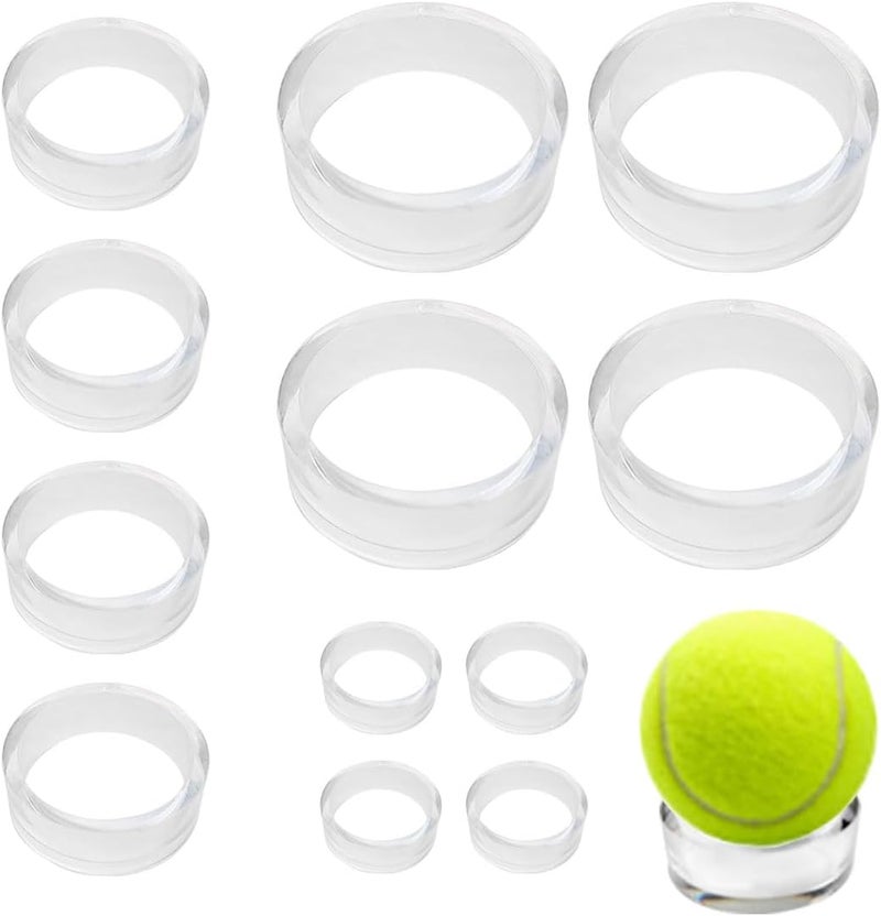 ZTEOFO 12 Pcs Plastic Sphere Stands - Acrylic Clear Small, Medium, Large Round Baseball Ring Stands - Image 1